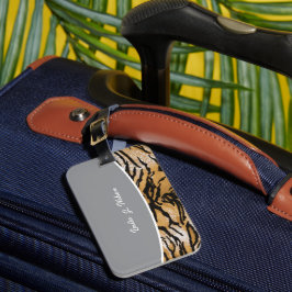 Etiqueta Para Maletas Estampado de Tigre Estiloso Leopardo