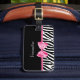 Etiqueta Para Maletas Estampado de zebra de moda y cinta rosada con (Front Insitu 2)