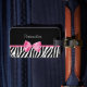 Etiqueta Para Maletas Estampado de zebra de moda y cinta rosada con (Front Insitu 4)