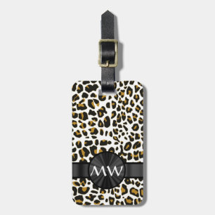 Etiqueta Para Maletas Estampado leopardo con monograma