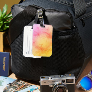 Etiqueta Para Maletas Estandarte personalizado rosa sonrojado - Elegante