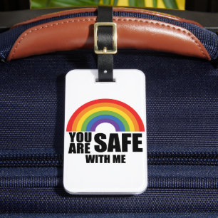 Etiqueta Para Maletas Estás Seguro Conmigo Orgullo Arcoíris LGBTQ