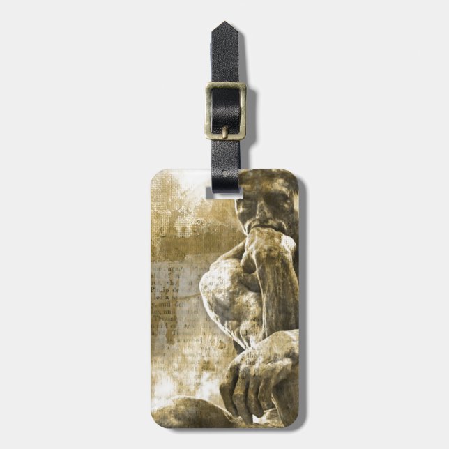 Etiqueta Para Maletas Estatua de bronce apenada Auguste Rodin el (Frente Vertical)