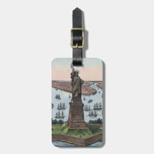 Etiqueta Para Maletas Estatua de la Libertad de 1885 en el puerto de NYC