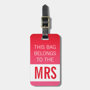 Etiqueta Para Maletas Este bolso pertenece a la señora rosa fuerte