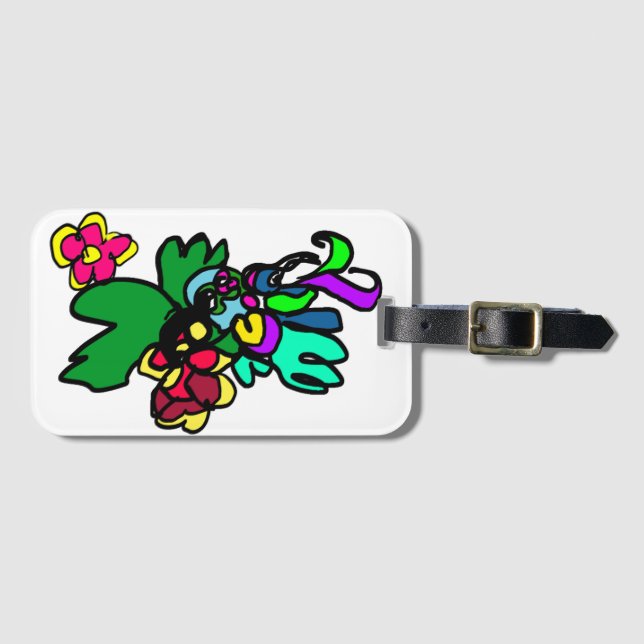 Etiqueta Para Maletas Estilo colibrí  (Anverso horizontal)