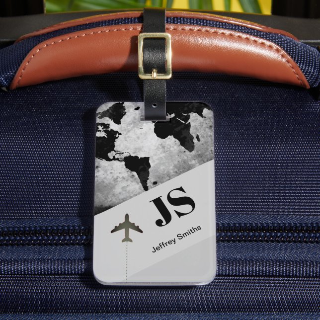 Etiqueta Para Maletas Estilo del nombre personalizado del viajero (Anverso In situ 2)