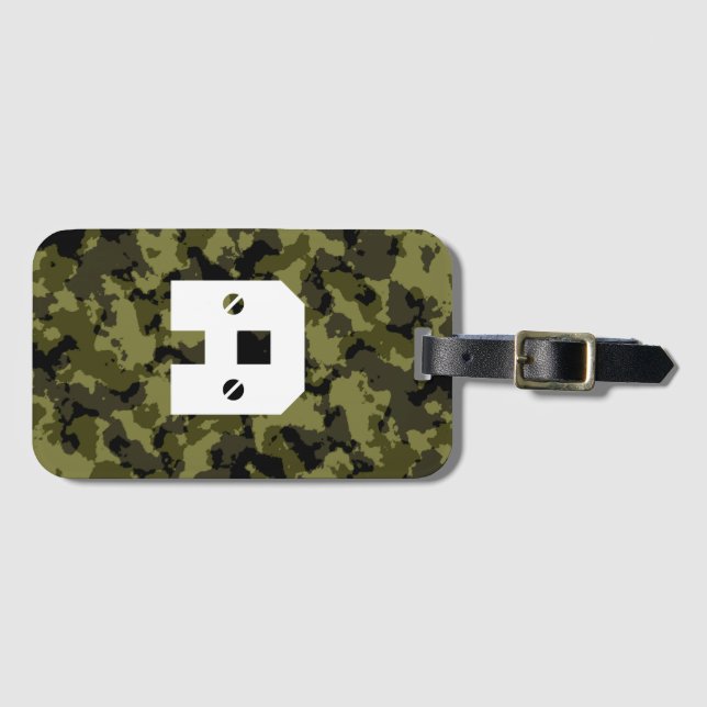Etiqueta Para Maletas Estilo militar de camuflaje (Anverso horizontal)