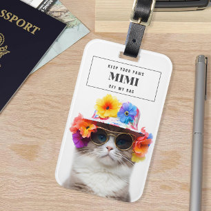 Etiqueta Para Maletas Estiloso Guay Cat Floral Glasses Mascota Paws