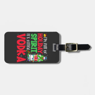 Etiqueta Para Maletas Estoy Lleno de Espíritu Navideño, Se Llama Vodka N