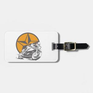 Etiqueta Para Maletas Estrella del círculo de las Carreras de la