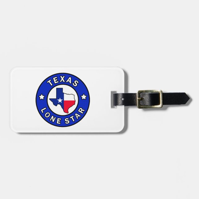 Etiqueta Para Maletas Estrella solitaria de Texas (Frente Horizontal)