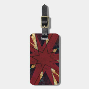 Etiqueta Para Maletas Estrella temática de Union Jack del grunge