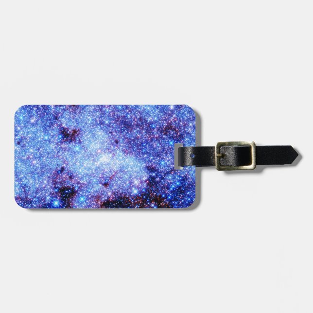 Etiqueta Para Maletas Estrellas de espuma azul (Frente Horizontal)