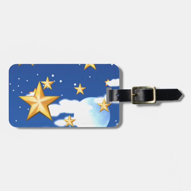 Etiqueta Para Maletas Estrellas doradas (Frente Horizontal)