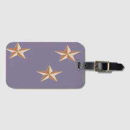 Etiqueta Para Maletas estrellas marrones en violeta