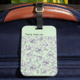 Etiqueta Para Maletas Estuche Sage Floral Monograma para iPhone / iPad
