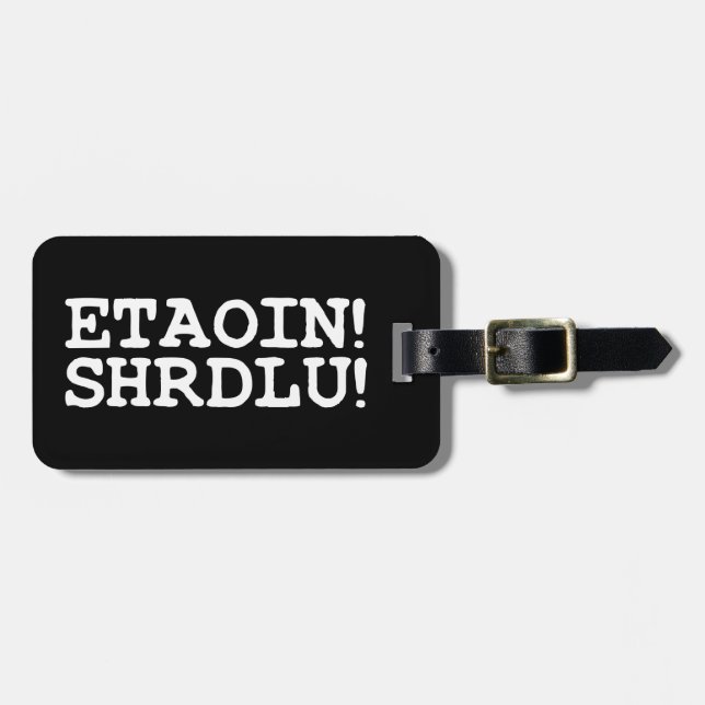 ETIQUETA PARA MALETAS ¡ETAOIN! ¡SHRDLU! (Frente Horizontal)
