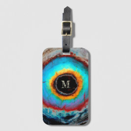 Etiqueta Para Maletas Ethereal Ojo Cósmico Monograma vibrante Resumen Ar