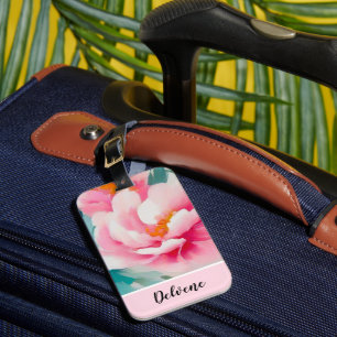 Etiqueta Para Maletas Ethereal Pink Peonies