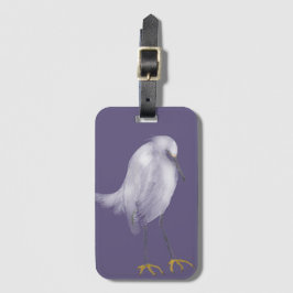 Etiqueta Para Maletas Ethereal Snowy Egret