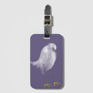 Etiqueta Para Maletas Ethereal Snowy Egret
