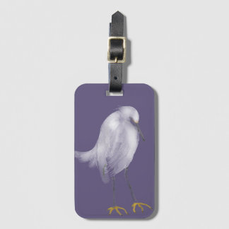 Etiqueta Para Maletas Ethereal Snowy Egret