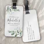 Etiqueta Para Maletas Eucalyptus Greenery Bridal Shower<br><div class="desc">De nuestra colección de las mejores esquinas de eucalipto</div>