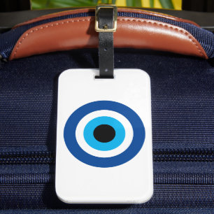 Etiqueta Para Maletas Evil Eye Blue Mati suerte y símbolo de protección 