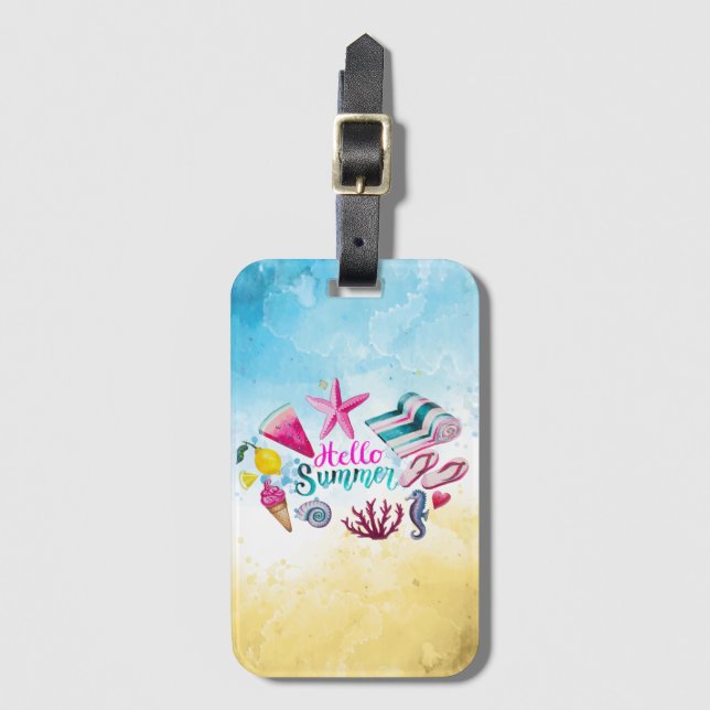 Etiqueta Para Maletas Excelente Guay Hello Summer (Anverso vertical)