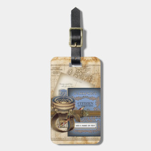 Etiqueta Para Maletas Excursión divertida de Steampunk del vintage