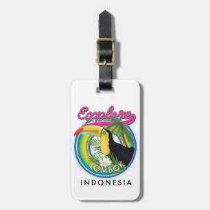 Etiqueta Para Maletas Explora el logotipo de viajes de Lombok Indonesia
