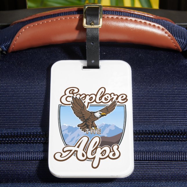 Etiqueta Para Maletas Explora los Alpes  (Anverso In situ 2)
