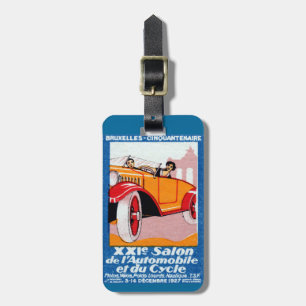 Etiqueta Para Maletas Exposición Automotriz de Bruselas de 1927