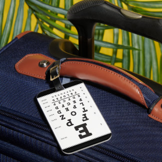 Etiqueta Para Maletas Eye Chart Snellen Chart Luggage Tag
