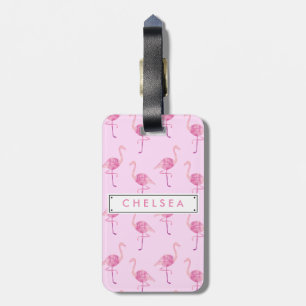 Etiqueta Para Maletas Fabuloso Patrón de acuarela rosado
