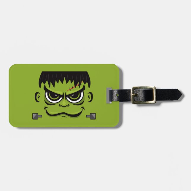 Etiqueta Para Maletas Face Frankenstein Halloween (Frente Horizontal)