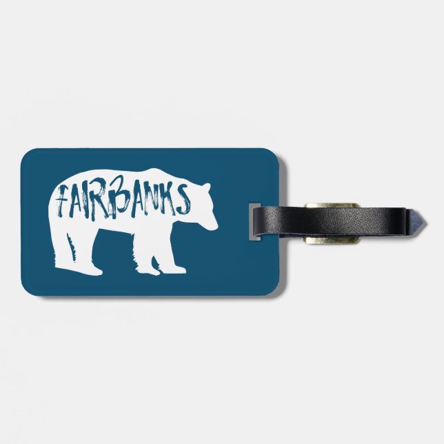 Etiqueta Para Maletas Fairbanks Alaska Bear (Atrás Horizontal)