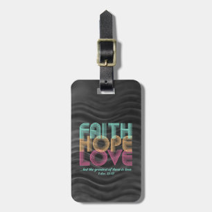 Etiqueta Para Maletas Faith Hope Love Christian Bible Verse Retro