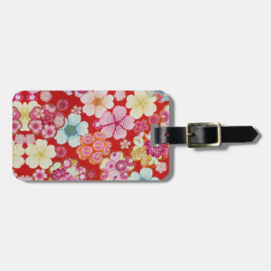 Etiqueta Para Maletas Falln Crimson Floral Chirimen