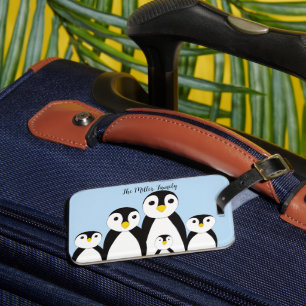 Etiqueta Para Maletas Familia Cute Penguin