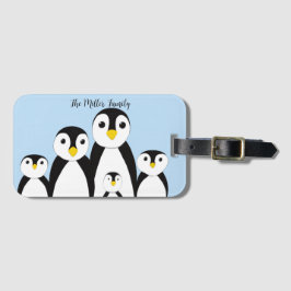 Etiqueta Para Maletas Familia Cute Penguin