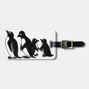 Etiqueta Para Maletas Familia del pingüino