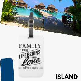 Etiqueta Para Maletas Familia donde la vida comienza la cita de la tipog