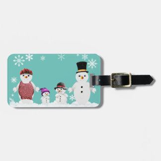 Etiqueta Para Maletas familia snowman