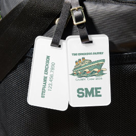 Etiqueta Para Maletas Family Cruise Retro Vacation