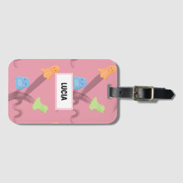 Etiqueta Para Maletas Famosos fantasmas en rosa