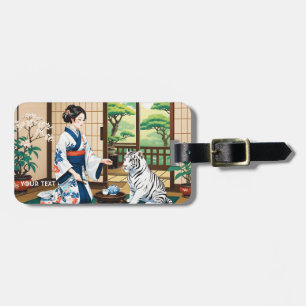 Etiqueta Para Maletas Fantasía Chica chiquito Kimono Tiger