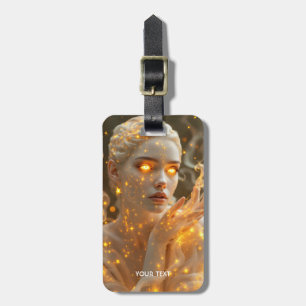 Etiqueta Para Maletas Fantasía Chica suave ojos amarillos