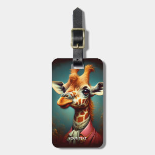 Etiqueta Para Maletas Fantasía Cute Art Deco Giraffe